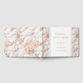 Elegant Roos Goud Wit Marmeren Trouwgast Boo Gastenboek (Volledig)