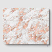 Elegant Roos Goud Wit Marmeren Trouwgast Boo Gastenboek (Achterkant)