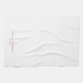 Elegant roos goud wit script aangepast Weddenschap Theedoek (Horizontaal)