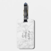 Elegant roos goud witte marmer ananas bagagelabel (Achterkant verticaal)