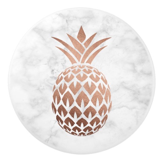 Elegant roos goud witte marmer ananas keramische knop (Voorkant)