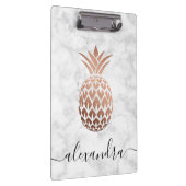 Elegant roos goud witte marmer ananas klembord (Rechts)