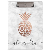 Elegant roos goud witte marmer ananas klembord (Voorkant)