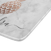 Elegant roos goud witte marmer ananas snijplank (Hoek)