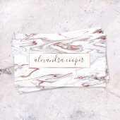 Elegant roos goud & witte marmer make-up & haar visitekaartje