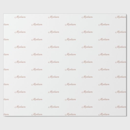 Elegant roos goud witte tekst van het douanemanusc cadeaupapier (Vlak)