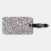 Elegant Roos Goud Zwart Luipaard Patroon Bagagelabel (Achterkant horizontaal)