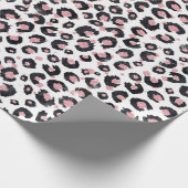 Elegant Roos Goud Zwart Luipaard Patroon Cadeaupapier (Hoek)
