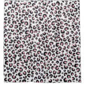 Elegant Roos Goud Zwart Luipaard Patroon Douchegordijn (Voorkant)