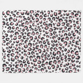 Elegant Roos Goud Zwart Luipaard Patroon Fleece Deken (Voorkant (Horizontaal))