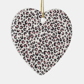 Elegant Roos Goud Zwart Luipaard Patroon Keramisch Ornament (Rechts)