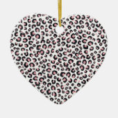 Elegant Roos Goud Zwart Luipaard Patroon Keramisch Ornament (Voorkant)