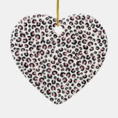 Elegant Roos Goud Zwart Luipaard Patroon Keramisch Ornament (Achterkant)