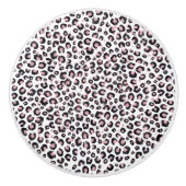 Elegant Roos Goud Zwart Luipaard Patroon Keramische Knop (Voorkant)