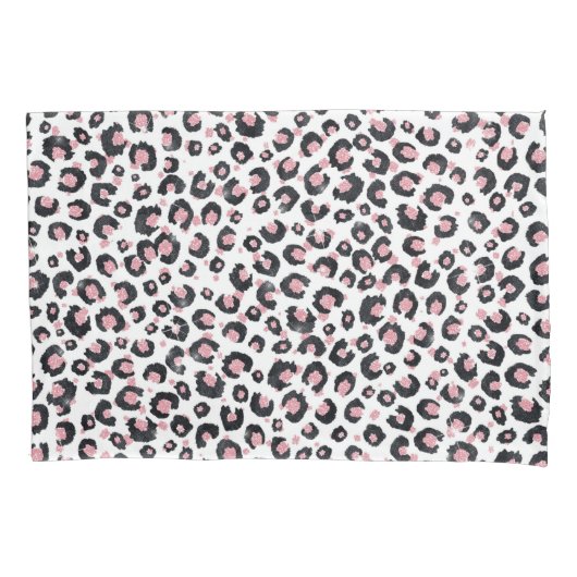 Elegant Roos Goud Zwart Luipaard Patroon Kussensloop (Voorkant)