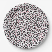 Elegant Roos Goud Zwart Luipaard Patroon Papieren Bordje (Voorkant)