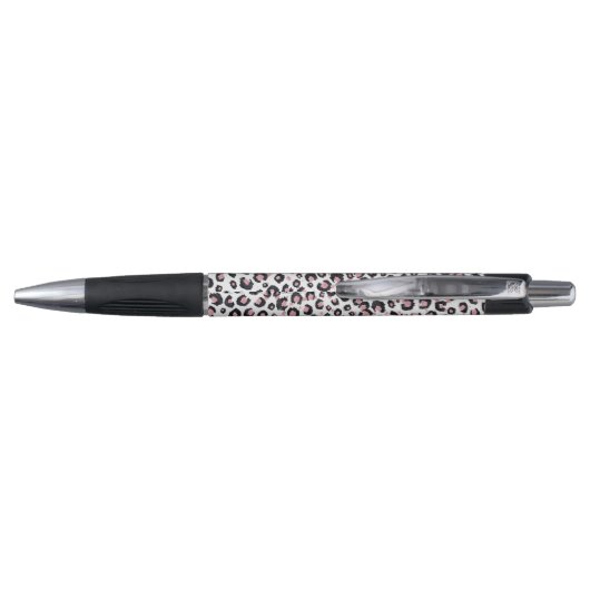 Elegant Roos Goud Zwart Luipaard Patroon Pen (Achterkant)