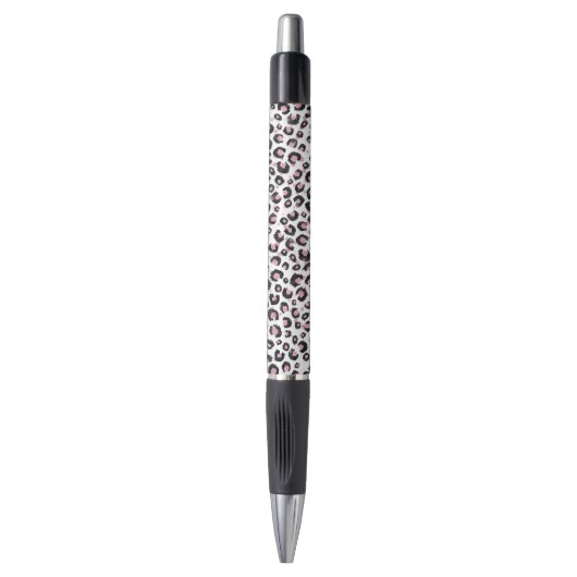Elegant Roos Goud Zwart Luipaard Patroon Pen (Voorkant Verticaal)