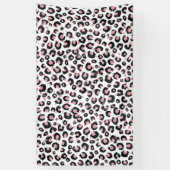 Elegant Roos Goud Zwart Luipaard Patroon Spandoek (Verticaal)