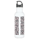 Elegant Roos Goud Zwart Luipaard Patroon Waterfles (Achterkant)