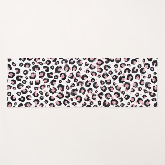 Elegant Roos Goud Zwart Luipaard Patroon Yogamat (Voorkant (horizontaal))