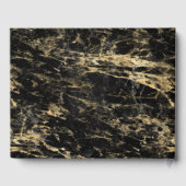 Elegant Roos Goud Zwart Marmeren Bruiloft Gastenboek (Achterkant)