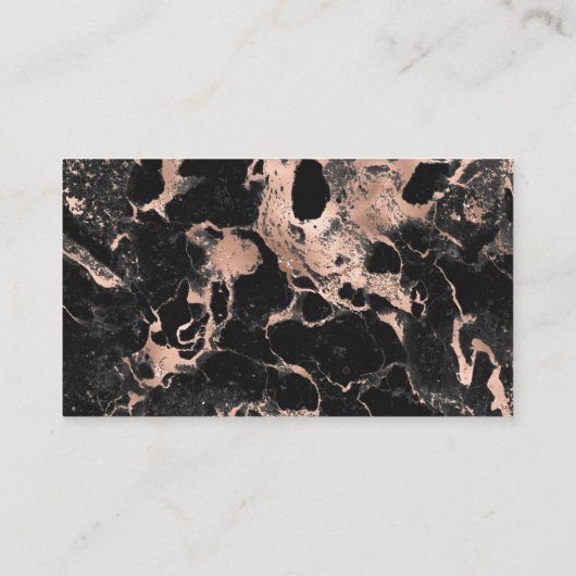 Elegant Roos Goud Zwart Marmeren Trouwregister Informatiekaartje (Achterkant)