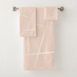Elegant roos goud & zwart roze geometrisch bad handdoek
