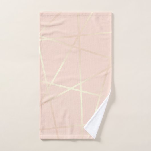 Elegant  roos goud & zwart roze geometrisch bad handdoek (Handdoek)