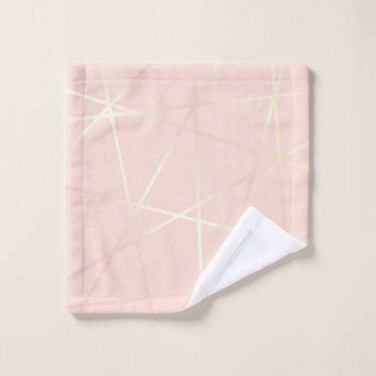 Elegant  roos goud & zwart roze geometrisch bad handdoek (Wasdoekje)
