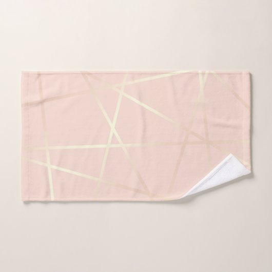 Elegant  roos goud & zwart roze geometrisch bad handdoek (Handdoek)