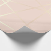 Elegant  roos goud & zwart roze geometrisch cadeaupapier (Hoek)