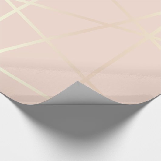 Elegant  roos goud & zwart roze geometrisch cadeaupapier (Hoek)