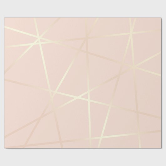 Elegant  roos goud & zwart roze geometrisch cadeaupapier (Vlak)
