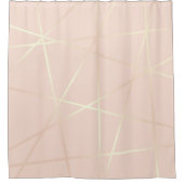 Elegant  roos goud & zwart roze geometrisch douchegordijn (Voorkant)