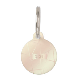 Elegant roos goud & zwart roze geometrisch huisdierpenning