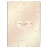 Elegant  roos goud & zwart roze geometrisch klembord (Achterkant)