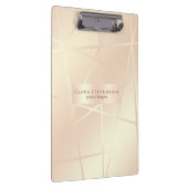 Elegant  roos goud & zwart roze geometrisch klembord (Rechts)