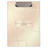 Elegant  roos goud & zwart roze geometrisch klembord (Voorkant)