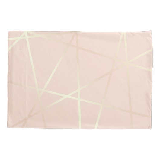 Elegant roos goud & zwart roze geometrisch kussensloop (Achterkant)