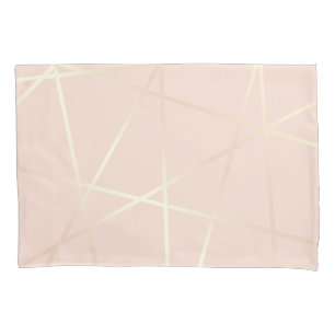 Elegant roos goud & zwart roze geometrisch kussensloop