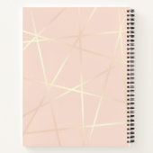 Elegant  roos goud & zwart roze geometrisch notitieboek (Achterkant)