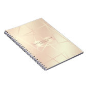 Elegant  roos goud & zwart roze geometrisch notitieboek (Rechterzijde)