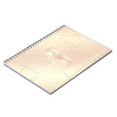 Elegant  roos goud & zwart roze geometrisch notitieboek (Linkerzijde)