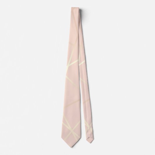 Elegant  roos goud & zwart roze geometrisch stropdas (Voorkant)