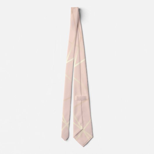 Elegant  roos goud & zwart roze geometrisch stropdas (Achterkant)