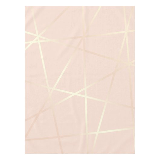 Elegant roos goud & zwart roze geometrisch tafelkleed (Voorkant)