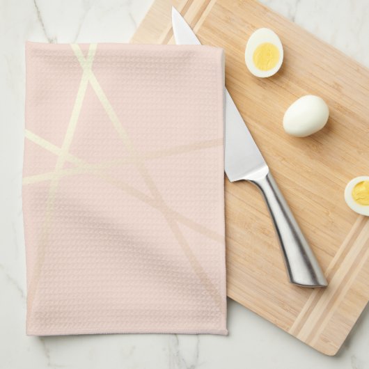 Elegant  roos goud & zwart roze geometrisch theedoek (Quarter Fold)