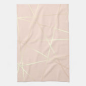 Elegant roos goud & zwart roze geometrisch theedoek (Verticaal)