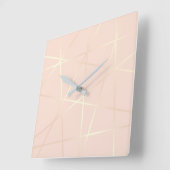 Elegant roos goud & zwart roze geometrisch vierkante klok (Hoek)